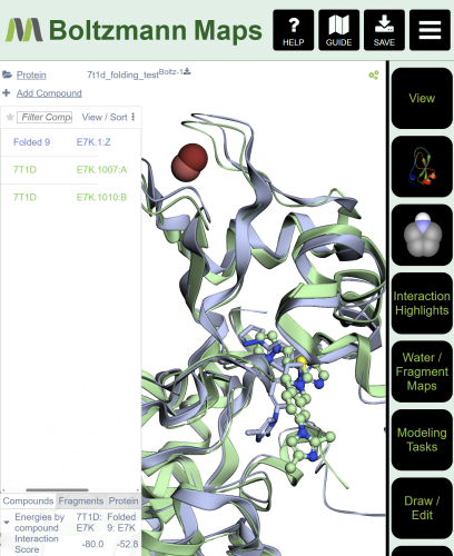 Sirt2 folding results image with 7T1D overlay